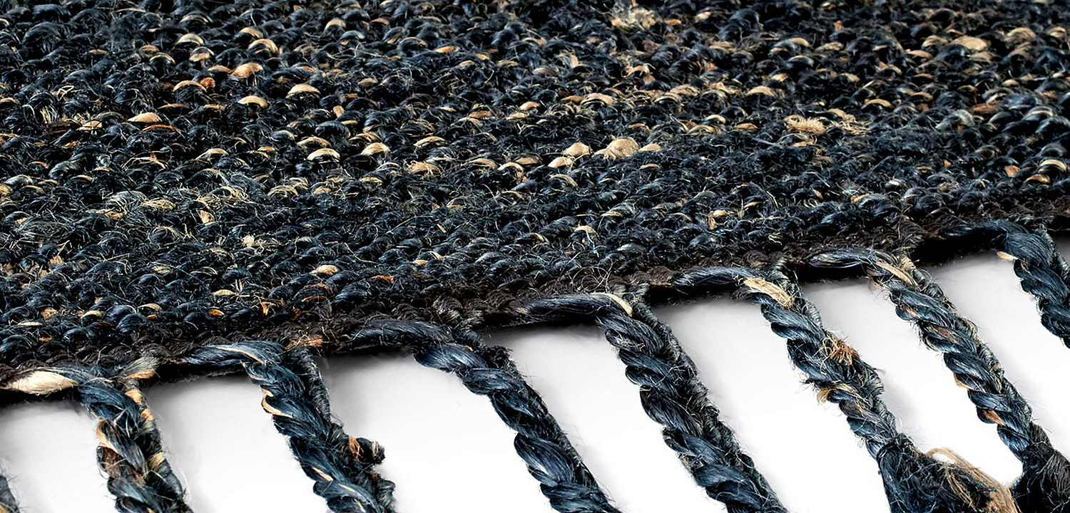 Ковер с бахромой Carpet blue 100% джут Ковер с бахромой Carpet blue 100% джут - Loft-Concept в Ростове-на-Дону