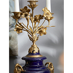 Подсвечник из темно-синего фарфора с бронзовыми элементами и цветами Eden Garden варинант исполнения - 5 | Loft Concept в Ростове-на-Дону