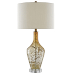 Настольная лампа с тканевым абажуром в форме цилиндра Thin Neck варинант исполнения - 2 | Loft Concept в Ростове-на-Дону