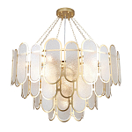 Люстра с многослойным эффектом из овальных элементов из непрозрачного стекла Conformation варинант исполнения - 4 | Loft Concept в Ростове-на-Дону