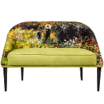 Диван двухместный из натурального бука с цветочным принтом Impressionism in Art варинант исполнения - 1 | Loft Concept в Ростове-на-Дону