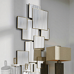 Золотое зеркальное панно из зеркальных квадратов Overlapping варинант исполнения - 2 | Loft Concept в Ростове-на-Дону