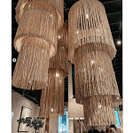 Люстра круглая трехъярусная из бахромы Milk Gradient Braided Fringe варинант исполнения - 5 | Loft Concept в Ростове-на-Дону