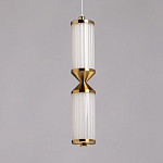 Подвесной светильник с двумя белыми рифлеными цилиндрическими плафонами Golden Swirl варинант исполнения - 4 | Loft Concept в Ростове-на-Дону