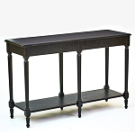 Консоль черная из массива березы с полкой и двумя ящиками Vintage варинант исполнения - 3 | Loft Concept в Ростове-на-Дону