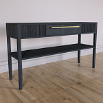 Дизайнерская Консоль с полкой и ящиком Primo Черный дуб варинант исполнения - 2 | Loft Concept в Ростове-на-Дону