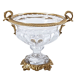 Чаша из прозрачного стекла с бронзовой подставкой и ручками Eden Garden варинант исполнения - 1 | Loft Concept в Ростове-на-Дону