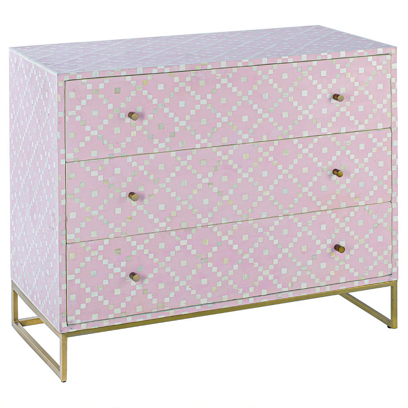    Pink Indian Bone Inlay 3 drawer    -- | Loft Concept 
