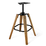 Барный стул со спинкой и подлокотниками на 4-х коричневых деревянных ножках Бежевый Велюр Ava Charm варинант исполнения - 6 | Loft Concept в Ростове-на-Дону