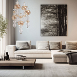 Люстра с плафонами из прозрачного и янтарного стекла в виде шаров и ромбов Gabriel Scott Luna варинант исполнения - 12 | Loft Concept в Ростове-на-Дону