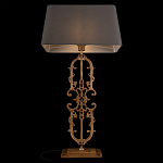 Настольная лампа на ажурном чугунном основании с тканевым серым абажуром Openwork Lamp варинант исполнения - 4 | Loft Concept в Ростове-на-Дону