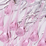 Люстра серебрянная с розовыми стеклянными подвесками в форме капель FAIRYTREE Light варинант исполнения - 5 | Loft Concept в Ростове-на-Дону