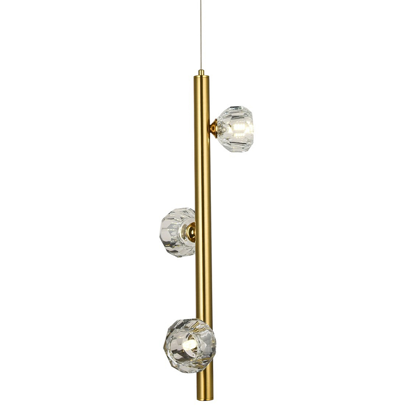   c 3-   Metal Tube Crystal Brass Hanging Lamp    -- | Loft Concept 
