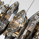 Люстра подвесная с овальными подвесками из стекла дымчатого цвета Harlow Crystal Round варинант исполнения - 5 | Loft Concept в Ростове-на-Дону