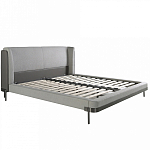 Кровать двуспальная серая с мягким изголовьем из экокожи и ткани Modern Look варинант исполнения - 2 | Loft Concept в Ростове-на-Дону
