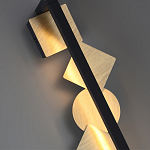 Бра вертикальное черного цвета с золотыми кругами и квадратами Gravyura варинант исполнения - 2 | Loft Concept в Ростове-на-Дону