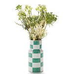 Ваза из фаянса Brighter than the Stars с шахматным принтом бирюзового цвета  варинант исполнения - 3 | Loft Concept в Ростове-на-Дону