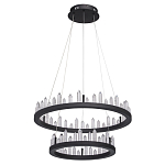 Люстра с двумя кольцами черного цвета с хрустальными элементами QUARTZ CRYSTAL варинант исполнения - 2 | Loft Concept в Ростове-на-Дону