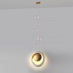 Подвесной светильник с бежевым текстурным кольцом и латунным шаром в центре Tactile  варинант исполнения - 5 | Loft Concept в Ростове-на-Дону