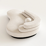 Диван Saint-Trope молочного цвета с обивкой букле  варинант исполнения - 1 | Loft Concept в Ростове-на-Дону