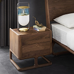 Прикроватный деревянный столик с 2-мя ящиками Moon Walnut Furniture варинант исполнения - 1 | Loft Concept в Ростове-на-Дону