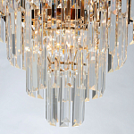 Люстра из черного металла с многоярусными подвесками из прозрачного хрусталя на золотой цепи Empire Black Chandelier Crystal варинант исполнения - 7 | Loft Concept в Ростове-на-Дону