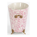 Кашпо из белого фарфора с розовым цветочным орнаментом Eden Garden варинант исполнения - 3 | Loft Concept в Ростове-на-Дону