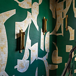 Обои ручная роспись в стиле Арт-деко Symphony Original colourway on Jade silk dupion варинант исполнения - 3 | Loft Concept в Ростове-на-Дону