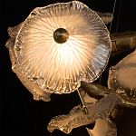 Люстра подвесная круглая с ветвистыми бронзовыми элементами и стеклянными рифлеными дисками Textured Glass Chandelier варинант исполнения - 5 | Loft Concept в Ростове-на-Дону