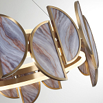 Люстра круглая с полукруглыми плафонами из искусственного алебастра в бронзовой оправе Marbella варинант исполнения - 4 | Loft Concept в Ростове-на-Дону