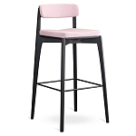 Барный стул из массива ясеня с обивкой из рогожки Elegant Ash Shape варинант исполнения - 1 | Loft Concept в Ростове-на-Дону