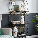 Ваза белая с крышкой с рисунком зеленых и золотых листьев 40 см Chinoiserie Ceramics варинант исполнения - 3 | Loft Concept в Ростове-на-Дону