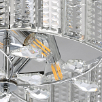 Люстра круглая на цепи цвета хром с прозрачными рельефными хрустальными пластинами Textured Glass Chandelier варинант исполнения - 4 | Loft Concept в Ростове-на-Дону