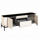 ТВ-тумба белая с чёрной столешницей с 2-мя дверками и ящиком San Marco варинант исполнения - 2 | Loft Concept в Ростове-на-Дону