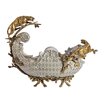 Чаша для фруктов из фарфора бронзовыми фигурками леопардов Eden Garden варинант исполнения - 3 | Loft Concept в Ростове-на-Дону