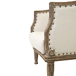 Кресло низкое с мягкой обивкой из льна на 4-х деревянных ножках Emile Armchair beige варинант исполнения - 4 | Loft Concept в Ростове-на-Дону