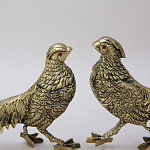 Статуэтка бронзовая пара Фазаны золотые Bronze Birds варинант исполнения - 3 | Loft Concept в Ростове-на-Дону