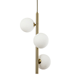 Подвесной светильник с 3-мя сферическими плафонами из матового стекла Pearls Suspension Brass Tube Hanging Lamp варинант исполнения - 1 | Loft Concept в Ростове-на-Дону