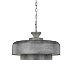 Подвесной светильник с массивным круглым стальным плафоном серого цвета в индустриальном стиле на цепи Feiss варинант исполнения - 1 | Loft Concept в Ростове-на-Дону