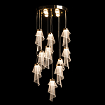 Люстра каскадная с 10-ю прозрачными плафонами Wave Line варинант исполнения - 3 | Loft Concept в Ростове-на-Дону