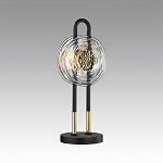 Настольная лампа черного цвета с круглым прозрачным стеклянным плафоном Virelia  варинант исполнения - 3 | Loft Concept в Ростове-на-Дону