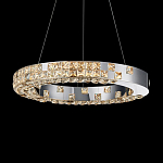 Люстра серебряная в форме кольца с мозаичным хрустальным оформлением Sparks of Crystal варинант исполнения - 2 | Loft Concept в Ростове-на-Дону