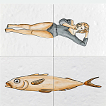 Плитка с узором Рыба Русалка варинант исполнения - 1 | Loft Concept в Ростове-на-Дону