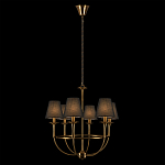 Люстра на металлическом основании бронзового цвета с 6-ю черными конусовидными абажурами Dignity варинант исполнения - 3 | Loft Concept в Ростове-на-Дону