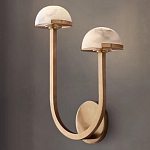 Бра с 2-мя мраморными плафонами на латунном корпусе Light Warm Light варинант исполнения - 4 | Loft Concept в Ростове-на-Дону