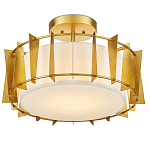 Потолочный светильник круглый с каркасом в форме треугольников и тканевым абажуром Brutal Light варинант исполнения - 3 | Loft Concept в Ростове-на-Дону