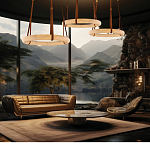 Люстра в форме обруча из натурального камня Minerals of Light варинант исполнения - 5 | Loft Concept в Ростове-на-Дону