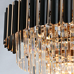 Люстра из черного металла с многоярусными подвесками из прозрачного хрусталя на золотой цепи Empire Black Chandelier Crystal варинант исполнения - 6 | Loft Concept в Ростове-на-Дону