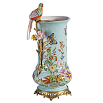 Ваза с птичкой из фарфора с бронзовыми элементами Garden of Eden варинант исполнения - 1 | Loft Concept в Ростове-на-Дону