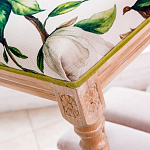 Банкетка из натурального бука золотистая с изображением птиц и цветов Blooming Bird варинант исполнения - 3 | Loft Concept в Ростове-на-Дону